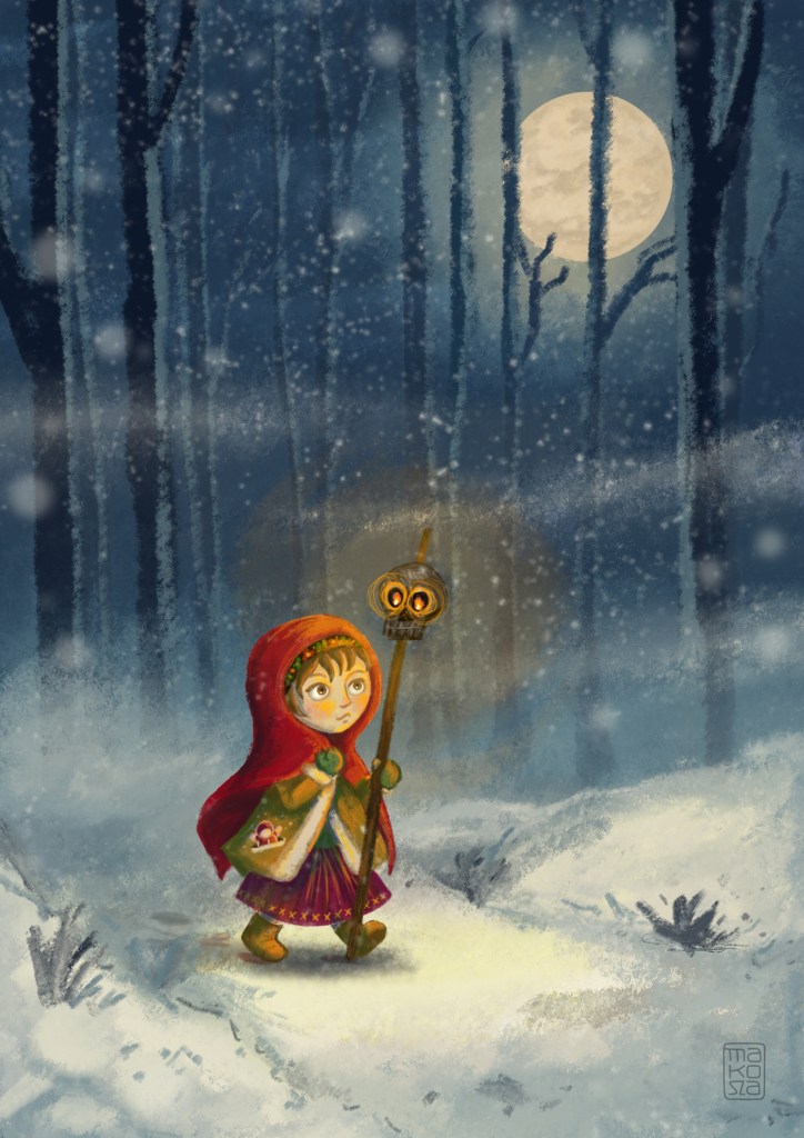 ilustracja cyfrowa do baśni "O Mądrej Wasylisie"